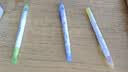 uni三菱 双头荧光记号笔 学生作业手账绘画标记笔彩色笔 细0.4mm粗4mm PUS-103T 1支/袋 浅绿色 实拍图