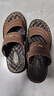 蜻蜓牌夏季真皮男士凉鞋真牛皮沙滩鞋皮凉鞋男软底防滑中年人爸爸鞋大码 棕色 38 实拍图