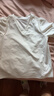 尚都比拉夏季短袖t恤女浪漫花边泡泡袖V领显瘦女装上衣 白色 L 实拍图
