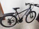 EG7山地自行车成人学生变速越野单车双减震赛车26寸青少年男女公路车 升级版辐条-黑白【加厚车架、轮胎】 26寸21速【适合：160-180CM】 实拍图