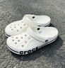 卡骆驰（CROCS）贝雅卡骆班洞洞鞋轻便耐磨一脚蹬休闲鞋女鞋时尚沙滩鞋|205089 白/深蓝-126 45 (290mm) 实拍图