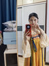 重回汉唐长安渡原创唐制齐胸衫裙破裙套装国风汉服女款春夏 上浅黄下橘黄齐胸套装/预售 付款45天内发货 S 155 实拍图
