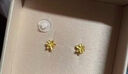 六福珠宝 足金栀子花黄金耳钉 计价 G01G0027DS 约1.00克 实拍图