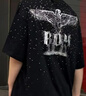 BOY LONDON【满天星】夏季男女同款短袖渐变烫钻印花时尚T恤N01107 黑色 XS 实拍图