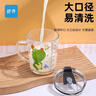 舒齐儿童牛奶杯学饮杯家用宝宝冲泡奶粉杯带刻度杯吸管带把玻璃水杯 实拍图