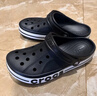 卡骆驰（CROCS）贝雅卡骆班洞洞鞋轻便耐磨一脚蹬休闲鞋女鞋时尚沙滩鞋|205089 白/深蓝-126 39 (240mm) 实拍图