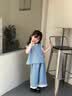 G.duck小黄鸭女童夏装牛仔套装2026新款儿童阔腿裤两件套宝宝夏季衣服 浅蓝色 120 (建议105-115cm 4-5.2周岁) 实拍图