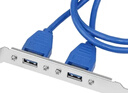 魔羯（MOGE）MC8230 USB3.0后置挡板扩展线20针/19PIN转双USB3.0挡板线扩展卡USB延长线 2口USB3.0全高挡片 实拍图
