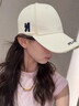 目丸美式棒球帽女显脸小鸭舌帽男潮牌ins复古帽子加大加深硬顶宽帽檐 米白色 实拍图