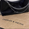 CHARLES&KEITH柔软拉链式褶皱单肩包腋下包包女包女士母亲节礼物CK2-40782472 Pewter锡灰色 S 实拍图