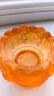 星光缘酥油灯蜡烛烛台灯座琉璃佛前供灯长明灯灯架灯盏供具烛台琥珀色高6厘米一对  实拍图