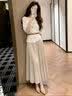 雪妃蓝琪（XUEFEILANQI）连衣裙子新款2026夏季女装高级感绝美穿搭一整套气质衣服漂亮套装 白色上衣+卡其裙子【配腰带】 M 实拍图