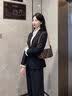 南木熊西装套装小个子2026女春秋大学生答辩面试工作服黑色西服正装职业 黑色 西服+衬衫+西裤 M 【95-110斤】 带垫肩 晒单实拍图