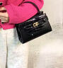 CHARLES&KEITH鳄鱼纹凯莉包手提斜挎婚包包女包生日520礼物CK2-50270880-1 Black黑色 S 实拍图