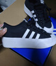 adidas NIZZA PLATFORM厚底增高运动帆布鞋女阿迪达斯三叶草 一号黑/白   38 实拍图