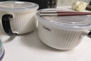 川岛屋（KAWASIMAYA） 陶瓷碗上班族可微波炉加热专用饭碗带盖圆型保鲜碗便当盒 手柄保鲜碗+双耳保鲜碗 实拍图