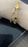 周大金 CHOW TAI KING四叶草黄金手链女足金手链轻奢孔雀石手饰情人节生日礼物送女朋友 黄金999足金四叶草手链（附加仓次日达） 实拍图