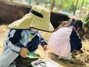 目丸儿童防晒帽春秋户外登山夏季大帽檐防紫外线遮阳男孩女童太阳帽子 卡其色 -FA 均码 实拍图