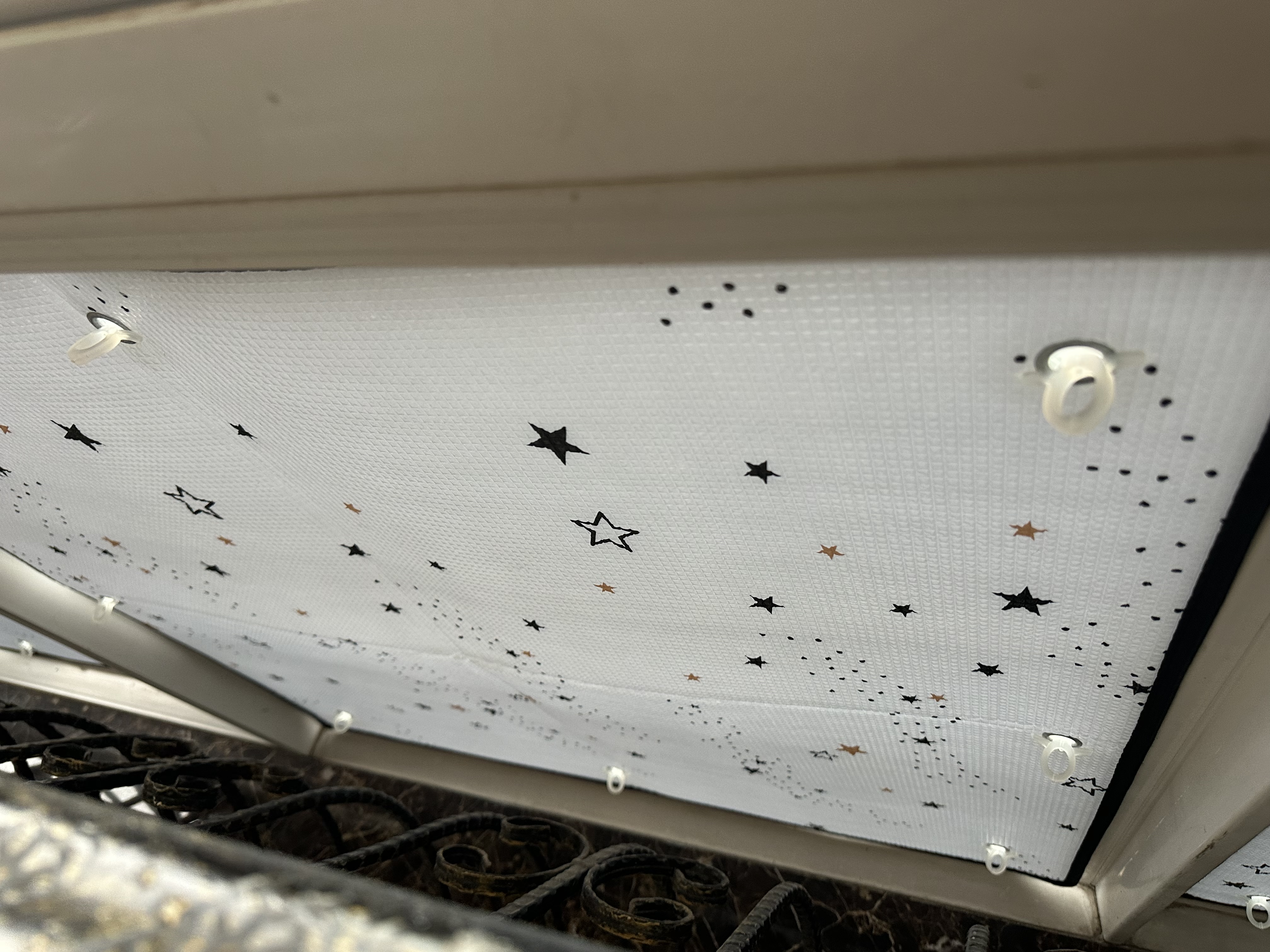 安贝易玻璃隔热膜窗户防晒膜阳光房阳台遮阳窗帘降温遮阳板顶帘布免打孔 包黑边+耐高温吸盘【满天星斗】 定制尺寸【联系在线客服咨询】 个 实拍图