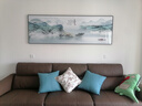 瑞尚（RUISHANG） 新中式客厅装饰画大气山水画横版沙发背景墙画挂画轻奢晶瓷壁画 海纳百川 210*70/晶瓷面/适合3m沙发 实拍图
