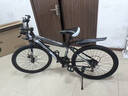 EG7山地自行车成人学生变速越野单车双减震赛车26寸青少年男女公路车 升级版辐条-黑白【加厚车架、轮胎】 26寸21速【适合：160-180CM】 实拍图