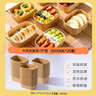 双枪一次性餐盒方形牛皮纸水果外卖打包餐盒便当饭盒1000ml*20套 实拍图