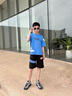 G.duck童装男童夏装套装儿童衣服中大童短袖套装男孩帅气运动装薄款透气 蓝色 130 尺码7~8岁【120-130cm】 实拍图