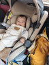 贝倍适（BAYBETSS）儿童安全座椅汽车用0-4-12岁宝宝360度旋转婴儿车载坐椅ISOFIX 米灰色【遮阳棚+上拉带+侧保护】 实拍图