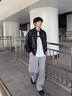 gxgjeans男装 简约设计宽松翻领真皮皮衣夹克外套男士 26春新品 黑色 L (175) 晒单实拍图