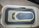 十月结晶婴儿洗澡盆新生儿大号可折叠宝宝无线数显浴盆+浴架雾霾蓝 实拍图