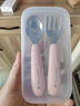 babycare宝宝辅食碗勺子不锈钢儿童餐具水杯围兜注水保温碗饭盒新生儿礼盒 实拍图