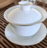 金镶玉功夫茶具 盖碗羊脂玉白瓷德化家用泡茶碗 青风盖碗 实拍图
