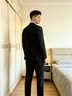 罗蒙西服套装男士商务修身西装男职业正装小西服新郎伴郎结婚礼服外套 黑色双扣【西服+西裤+衬衫】 2XL /180【130-145斤】+7件礼品 实拍图