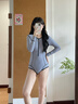 柯帛（KEBO）泳衣女连体修身遮肚显瘦保守长袖防晒比基尼泡温泉游泳衣ins网红 实拍图