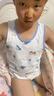 浪莎（LangSha）儿童背心男童夏季薄款棉质背心宝宝T恤内衣打底衫2件装 白+蓝 160 实拍图