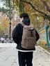 墨一双肩包男休闲帆布大容量背包书包大学生电脑包旅行户外徒步登山包 升级山系款式一-咖啡色-5794款 实拍图
