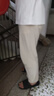 POUM棉麻直筒裤子男士夏季薄款宽松运动速干垂感阔腿裤9990卡其XL 实拍图
