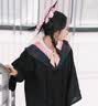 COSMICKISS学士服文科理科工科学位服毕业礼服大学生男女本科学士服粉领拍照 【粉领文科】学士服+学士帽 L (建议130-160斤) 实拍图