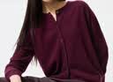 优衣库羊绒圆领针织短开衫女装479672 17 枣红色 M 实拍图