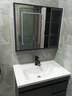 恋派浴室柜 陶瓷一体盆卫生间洗脸盆柜组合悬挂式洗漱台智能洗手盆柜 智能镜柜】珠光灰【促销中】80cm 实拍图