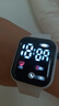 其他品牌高颜值LED手表时尚方形学生科技感超强夜光数字个性运动 太空白 实拍图