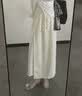 拉夏贝尔假两件开叉裙裤女夏季2026薄款高腰垂感宽松冰丝阔腿裤子 杏色 S 实拍图