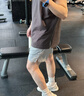 马登工装 美式纯棉坎肩背心男士夏季跨栏无袖T恤宽肩重磅针织运动马甲 陨石灰 M 实拍图