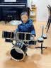 飒望【德国】架子鼓家用练习初学者入门3-10岁男女孩儿童玩具生日礼物 【黑色大号】5鼓带地通鼓耐用鼓膜+凳子 儿童玩具乐器架子鼓六一儿童节生日礼物 实拍图