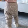 迪士尼乐园婴儿大屁屁裤子宝宝男女春秋季纯棉卡通长裤宽松裤哈伦裤高腰裤pp 咖色 萌熊大屁屁裤 90 cm 实拍图