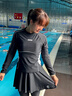 361°泳衣女分体长袖长裤潜水冲浪服泡温泉装备防晒裙式游泳套装 实拍图