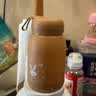 翊宁优美可爱萌兔水杯l学生水杯创意礼品杯便携随身杯时尚玻璃杯 咖啡色萌兔杯1个 实拍图