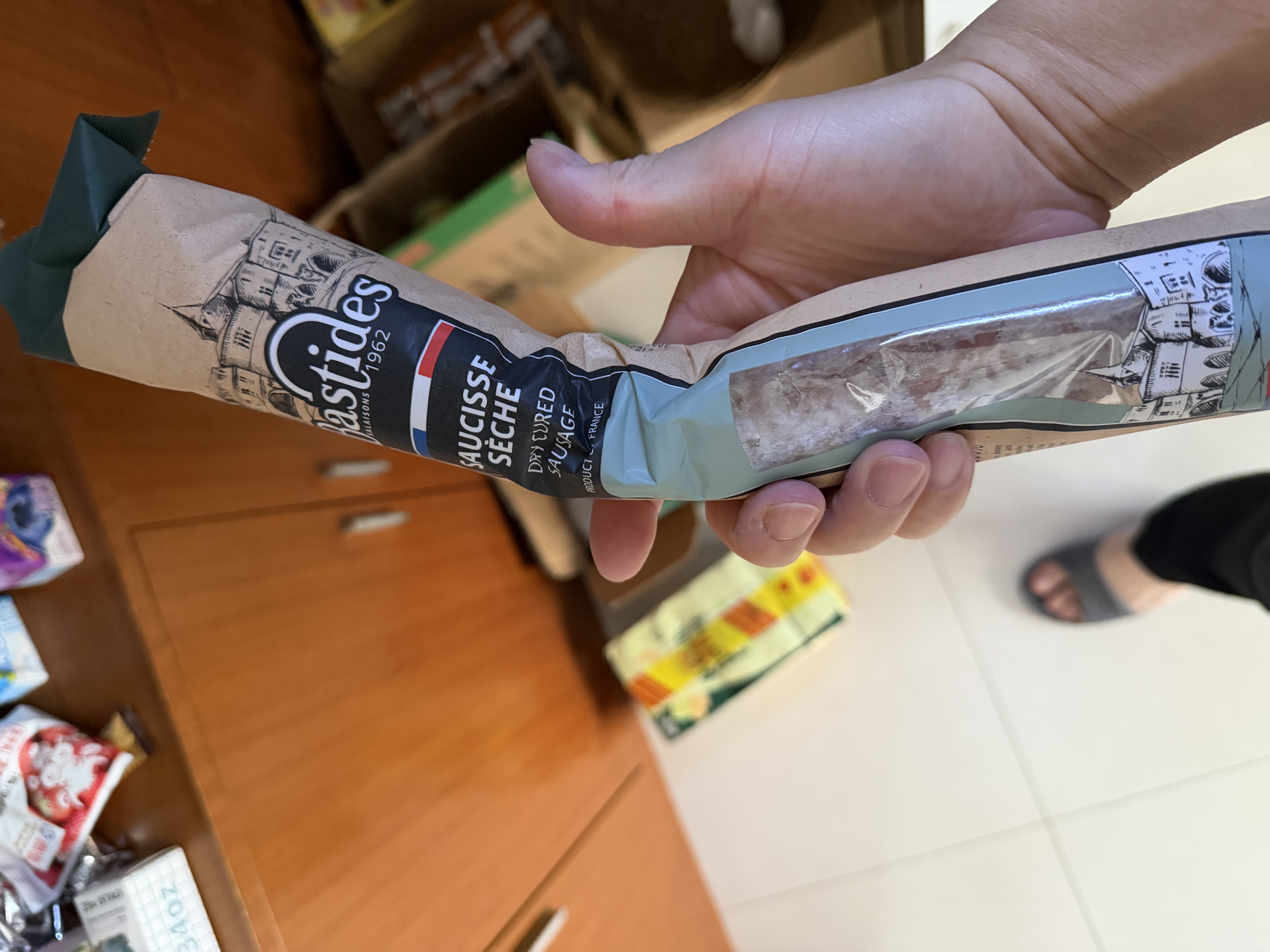 百思达 法国进口萨拉米香肠 salami风干腊肠 腊味火腿肠即食 整根干香肠 250g法式原味整根 *2根 实拍图