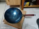 洽硕传统老式章炒菜铁锅圆底无涂层物理不粘锅炒锅家用大勺燃气灶锅具 32cm单锅+铲+盖（已开锅） 32cm 实拍图
