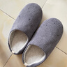 内泊NEIBO乳胶棉拖鞋男冬家居家用按摩抑菌防臭橡胶软底静音防滑女士 晨雾灰 41-42 大1码宽松 实拍图